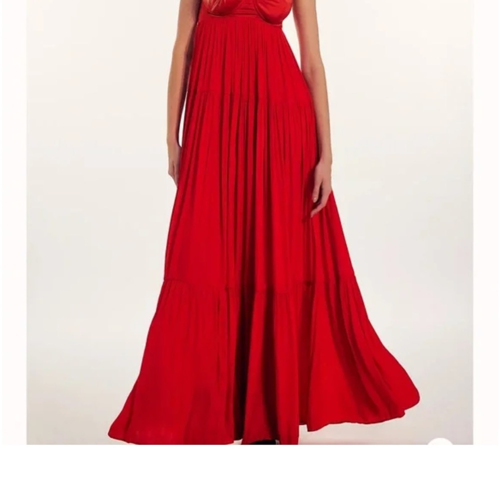 Free People Vibrant Red A-Line Skirt